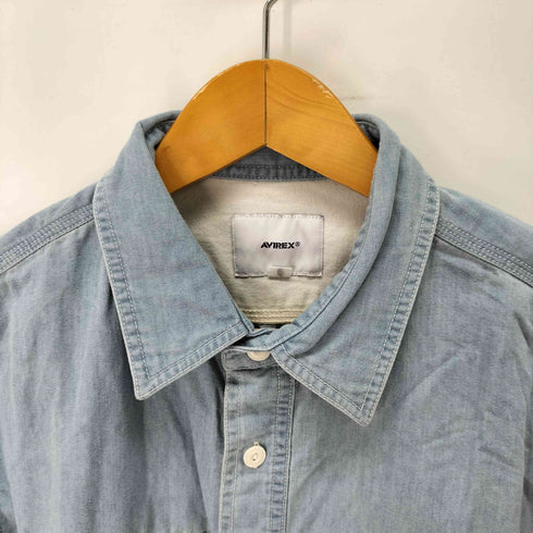 アヴィレックス AVIREX BASIC LIGHT DENIM L/S SHIRT ベーシック ライト デニム 長袖 シャツ メンズ import:M