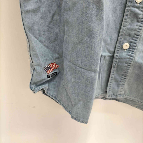 アヴィレックス AVIREX BASIC LIGHT DENIM L/S SHIRT ベーシック ライト デニム 長袖 シャツ メンズ import:M
