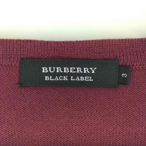 バーバリーブラックレーベル BURBERRY BLACK LABEL ラムウール 千鳥格子 プルオーバーニット メンズ JPN:3