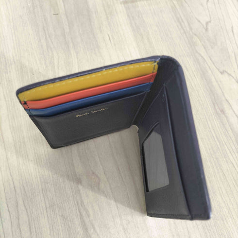 ポールスミス Paul Smith マルチカラーステッチレザーカードケース メンズ