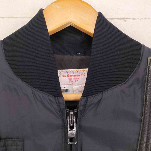 John Storm 80s USA製 ULTREX ナイロン×レザー シューティングブルゾン メンズ import:L