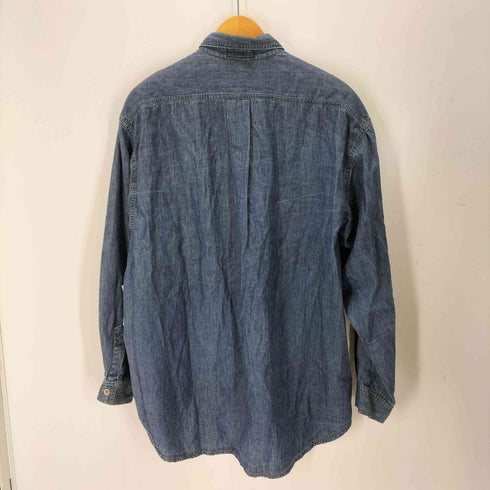 ゲスジーンズ GUESS JEANS ロゴ刺繍デニムシャンブレーシャツ メンズ import:M