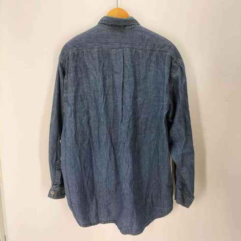 ゲスジーンズ GUESS JEANS ロゴ刺繍デニムシャンブレーシャツ メンズ import:M