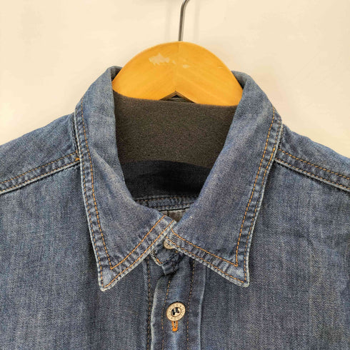 ゲスジーンズ GUESS JEANS ロゴ刺繍デニムシャンブレーシャツ メンズ import:M