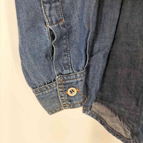 ゲスジーンズ GUESS JEANS ロゴ刺繍デニムシャンブレーシャツ メンズ import:M