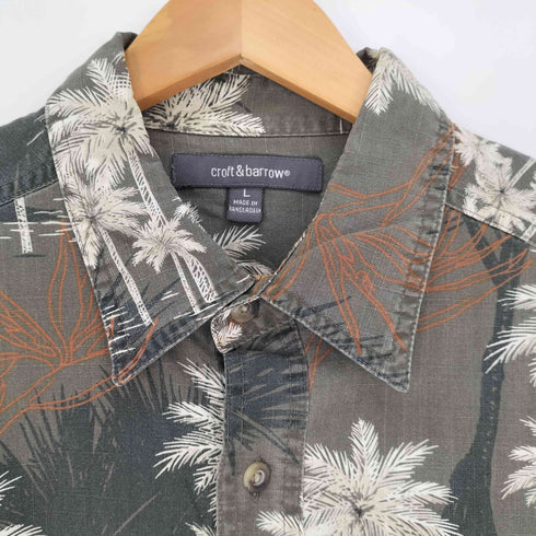 クラフトアンドバロー Croft&Barrow S/S アロハシャツ メンズ import:L