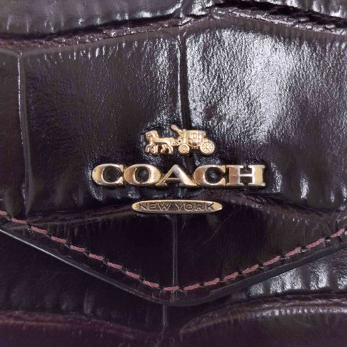 コーチ COACH クロコ型押し 二つ折り財布 レディース