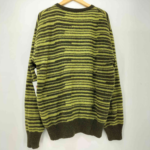 サルヴァトーレフェラガモ Salvatore Ferragamo ボーダー柄 モヘアウール混 クルーネックニット メンズ import:XL