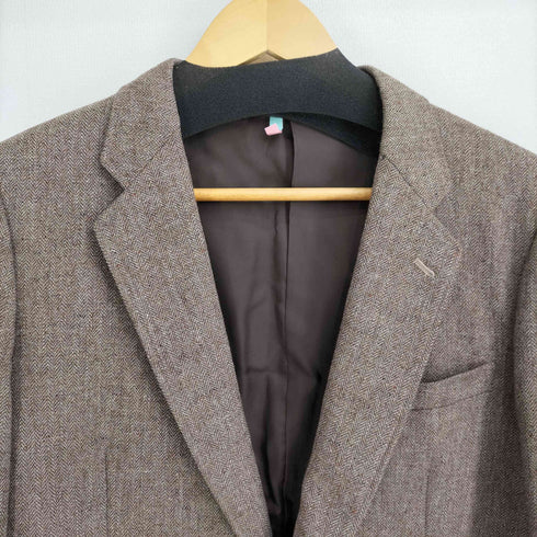 ダーバン DURBAN MODULAR ヘリンボーンくるみボタンテーラードジャケット メンズ