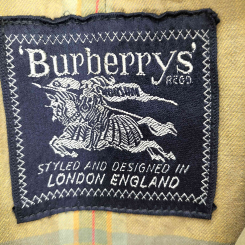 バーバリーズ BURBERRYS 80-90S 英国製 裏地ノバチェック ライナー付き 比翼 バルマカーン ステンカラー コート メンズ