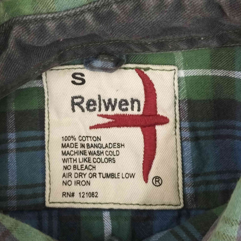 Relwen フランネルチェックシャツ メンズ import:S