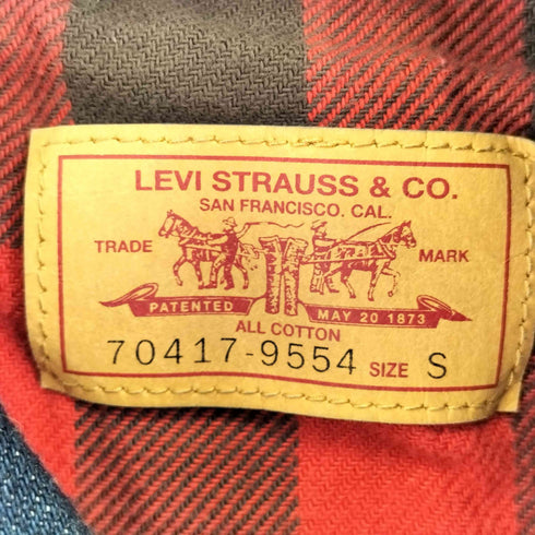 リーバイス Levis 70417 裏地チェック柄 デニムジャケット メンズ JPN:S