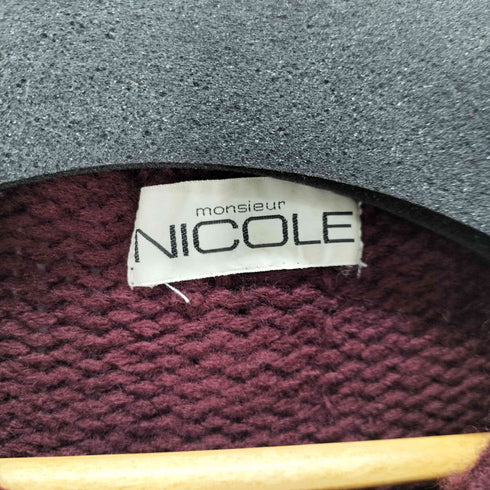 ニコル NICOLE ハーフボタン ケーブル編みニット メンズ