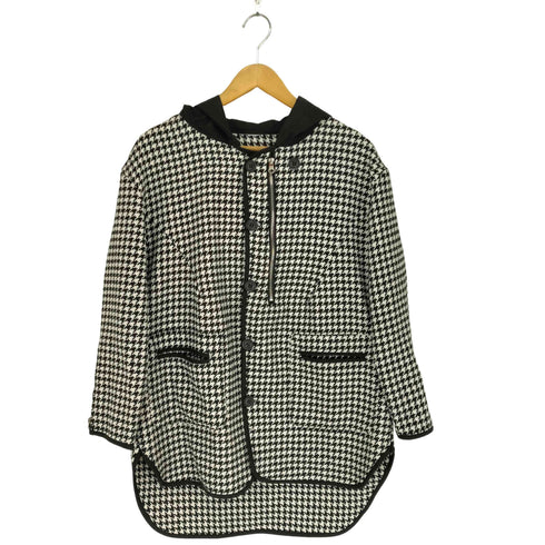 千鳥チェックジップデザインフーデットジャケット メンズ