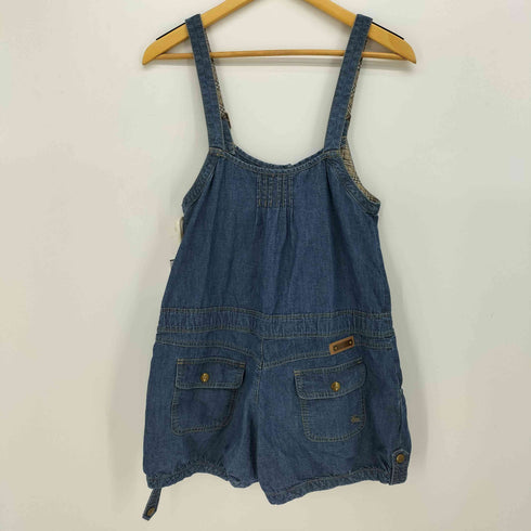 バーバリーブルーレーベル BURBERRY BLUE LABEL ロゴパッチ ホース刺繍 フリルデザイン デニム ショーツ サロペット レディース 36