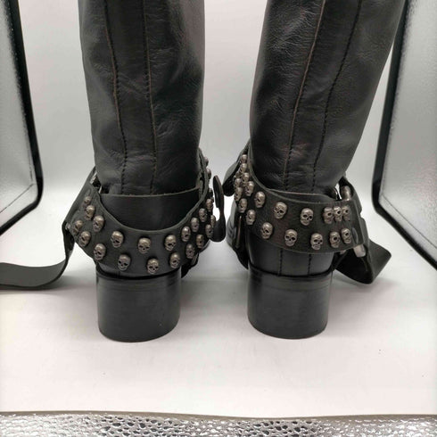 ザディグエヴォルテール ZADIG&VOLTAIRE 1931 スカル ボーン スタッズ 装飾 レザー エンジニア ブーツ Y2K レディース EUR:36