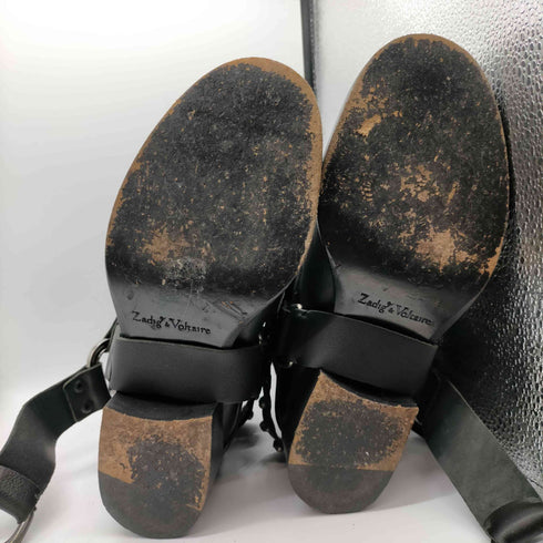 ザディグエヴォルテール ZADIG&VOLTAIRE 1931 スカル ボーン スタッズ 装飾 レザー エンジニア ブーツ Y2K レディース EUR:36