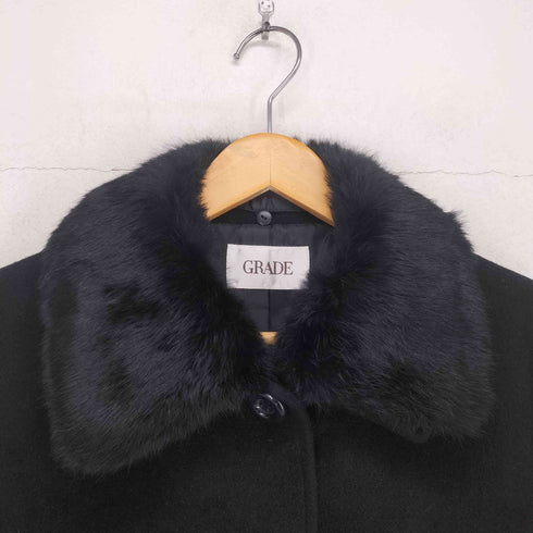 GRADE rabbit fur 襟ラビットファーアンゴラ混シングルコート レディース JPN:9号