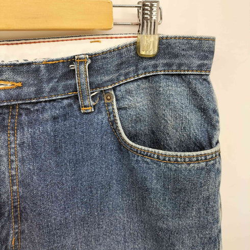 ランズエンド LANDS END 裏地チェック ストレートデニムパンツ メンズ 36