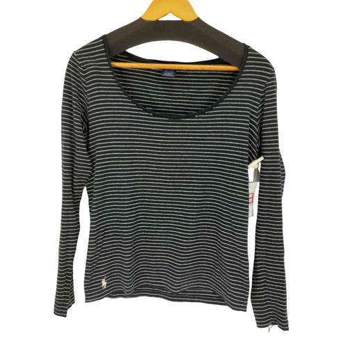 ラルフローレンスポーツ RALPH LAUREN SPORT ボーダー柄 ポニー刺繍 L/S ボートネックシャツ レディース import:M