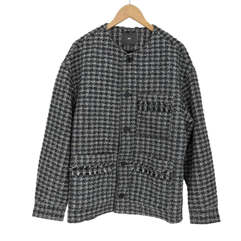 エイチアンドエム H&M ツイードノーカラージャケット メンズ import:S