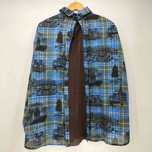 アズノゥアズドゥバズ as know as de base トワルドジュイ 総柄 マドラスチェック メッシュ切替 L/S シャツ レディース