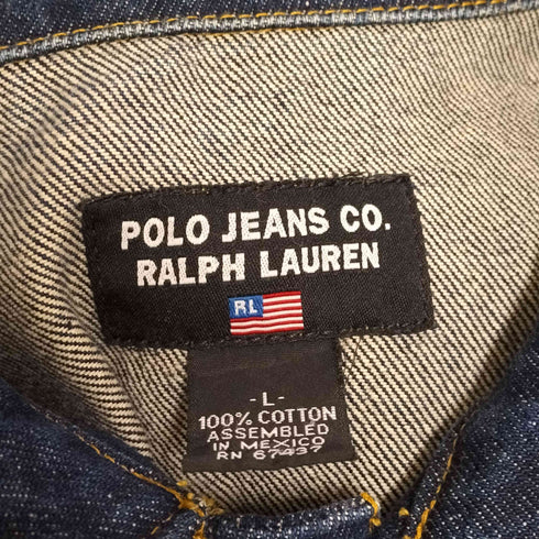 ポロジーンズカンパニーラルフローレン POLO JEANS COMPANY RALPH LAUREN 90s メキシコ製 ロゴパッチ DENIM JACKET デニムジャケット メンズ import:L