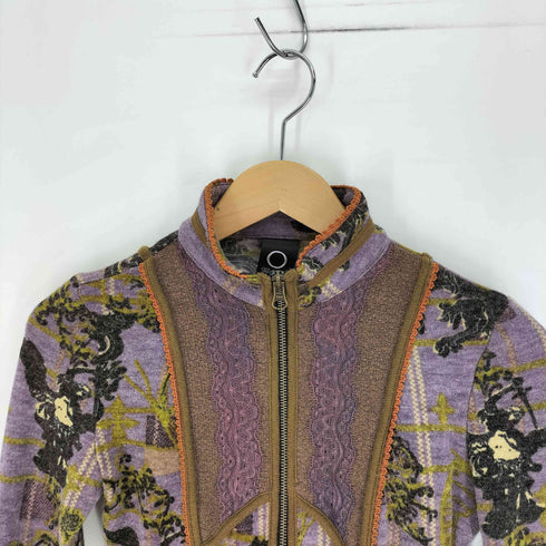 オッズオネスト OZZ ONESTE 総柄 スタンドネック レースアップ マルチパターン ジップアップ ジャケット Y2K フェアリーグランジ メンズ