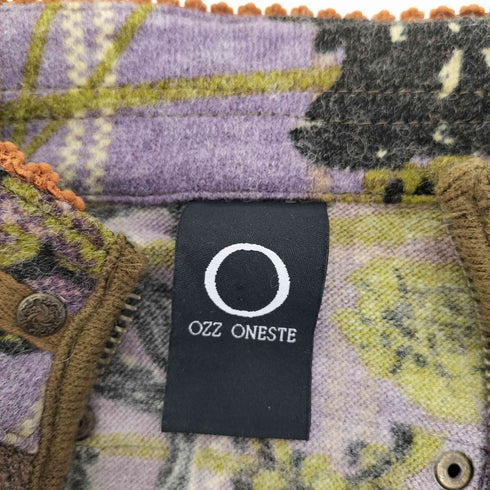 オッズオネスト OZZ ONESTE 総柄 スタンドネック レースアップ マルチパターン ジップアップ ジャケット Y2K フェアリーグランジ メンズ