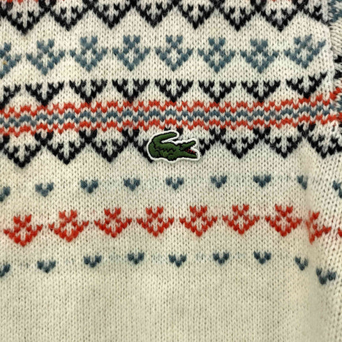 ラコステ LACOSTE フェアアイル柄 ダブルジップ ニットセーター レディース 3