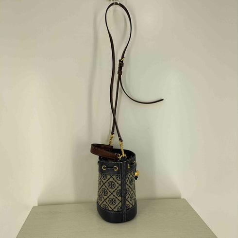 トリーバーチ TORY BURCH Tモノグラム ジャカード ミニ ショルダー バケット ハンドバッグ レディース