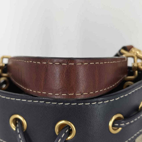 トリーバーチ TORY BURCH Tモノグラム ジャカード ミニ ショルダー バケット ハンドバッグ レディース