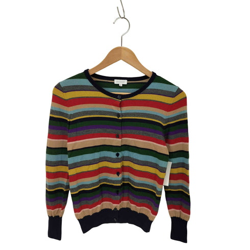 マッキントッシュフィロソフィー MACKINTOSH PHILOSOPHY マルチカラー ボーダー柄 クルーネックカーディガン レディース 38