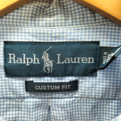 ラルフローレン RALPH LAUREN CUSTOM FIT チェック ボタンダウンシャツ メンズ import:M