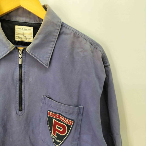 ポロスポーツラルフローレン POLO SPORT RALPH LAUREN ハーフジップ 両面ロゴワッペン ワークジャケット メンズ import:L
