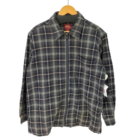 VACHE コットン チェック ロゴ刺繍 ジップアップ ジャケット ブルゾン メンズ import:M