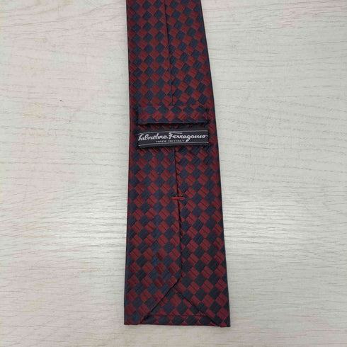 サルヴァトーレフェラガモ Salvatore Ferragamo スクエアシルクタイ メンズ