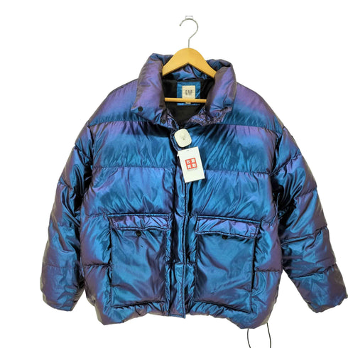 ギャップ Gap メタルパープル ハイネック ショート丈ダウンジャケット レディース S