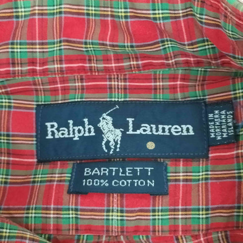 ラルフローレン RALPH LAUREN BARTLETT スモールポニー刺繍ボタンダウンL/Sチェックシャツ メンズ