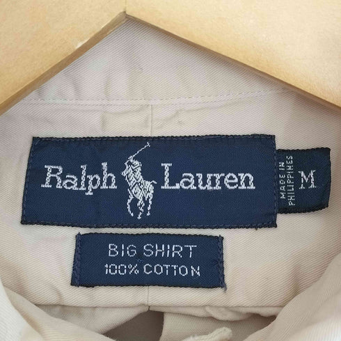 ラルフローレン RALPH LAUREN 90s BIG SHIRT コットン 長袖 ボタンダウン メンズ import:M