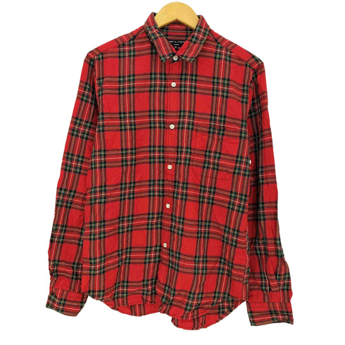 コムデギャルソンオム COMME des GARCONS HOMME 14aw シワ加工 タータンチェック 長袖シャツ メンズ import:S