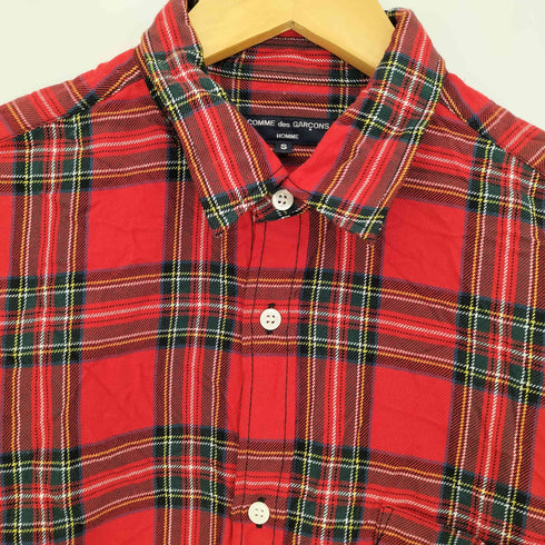コムデギャルソンオム COMME des GARCONS HOMME 14aw シワ加工 タータンチェック 長袖シャツ メンズ import:S