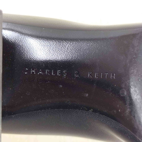 チャールズアンドキース CHARLES&KEITH ツイードブロックヒールペニーローファー レディース EUR:35