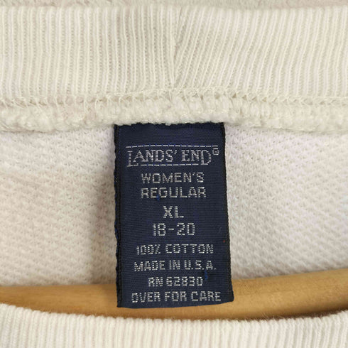 ランズエンド LANDS END 90S USA製 前V 鹿の子スウェット メンズ import:XL