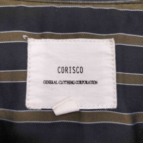 コリスコ CORISCO オープンカラー ストライプ シャツ メンズ import:L