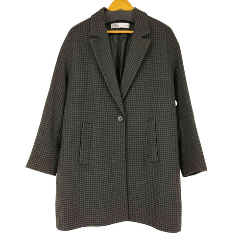 ザラ ZARA 千鳥格子 ミドルコート レディース import:S