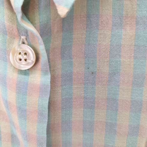 マックスマーラウィーケンドライン Max Mara WEEKEND LINE レーヨン マルチカラー チェック 開襟 シャツ メンズ import:L