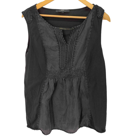 マックスマーラウィーケンドライン Max Mara WEEKEND LINE シャーリング シルク切替 ノースリーブ カットソー レディース import:L