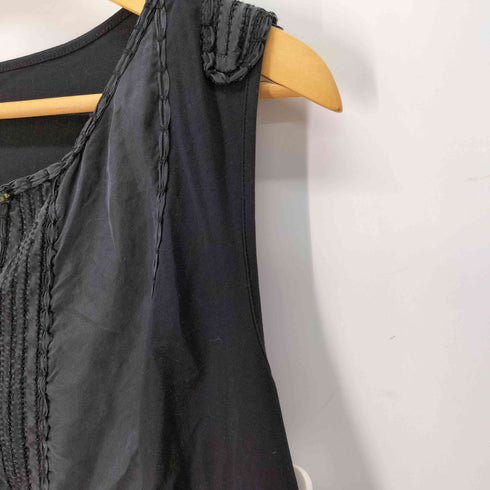 マックスマーラウィーケンドライン Max Mara WEEKEND LINE シャーリング シルク切替 ノースリーブ カットソー レディース import:L