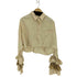 クロップドシルクブラウス レディース import:XL